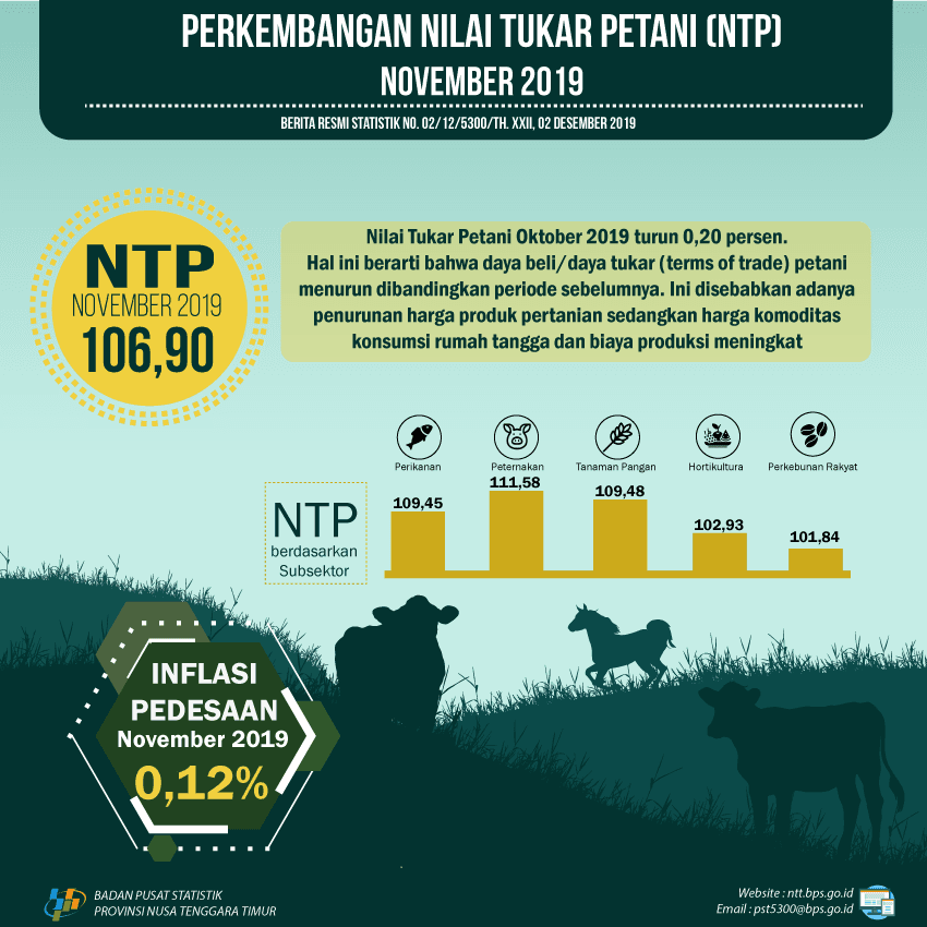 Nilai Tukar Petani (NTP) November 2019 sebesar 106,90