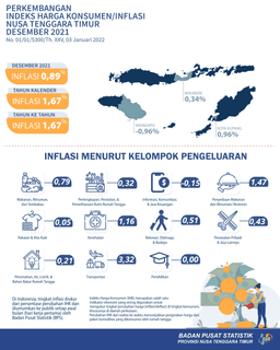 Desember 2021 Nusa Tenggara Timur Mengalami Inflasi Sebesar 0,89 Persen