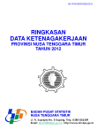 RINGKASAN DATA KETENAGAKERJAAN PROVINSI NUSA TENGGARA TIMUR TAHUN 2012