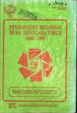 Regional Income of East Nusa Tenggara, 1993-1995