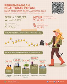 Agustus 2024 Nilai Tukar Petani (NTP) Sebesar 100,22 Naik 0,19 Persen Jika Dibandingkan Dengan Juli 2024
